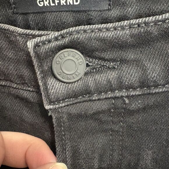 GRLFRND The Karolina Button Fly High Waist Black Denim Jeans Size 27 Nine Lives - Picture 5 of 14